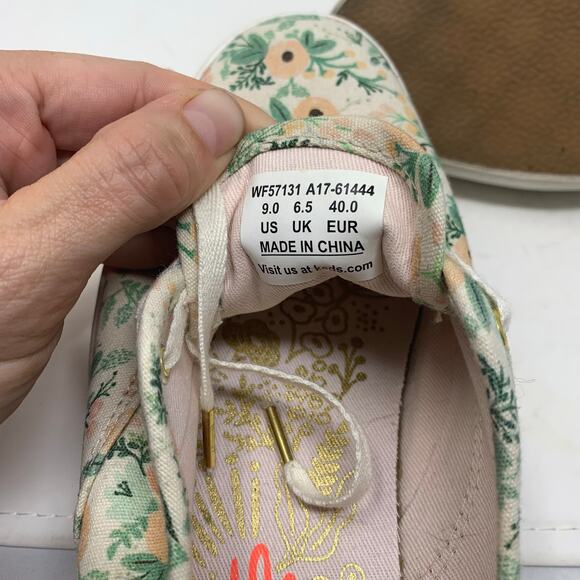Keds x Rifle Paper Pink Green Wildflower Triple Decker Platform Sneaker Floral 9 - Picture 2 of 8